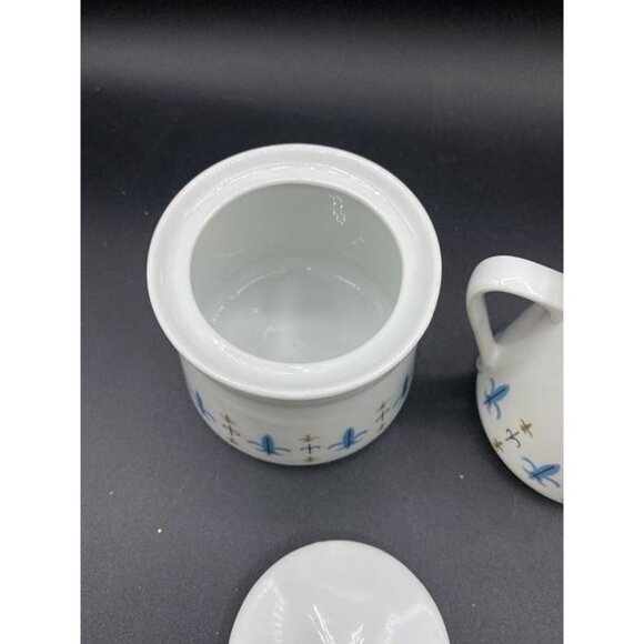 Style House China Caravelle Creamer Covered Sugar Yamaguchi Fleur de Lis Japan - Picture 7 of 12